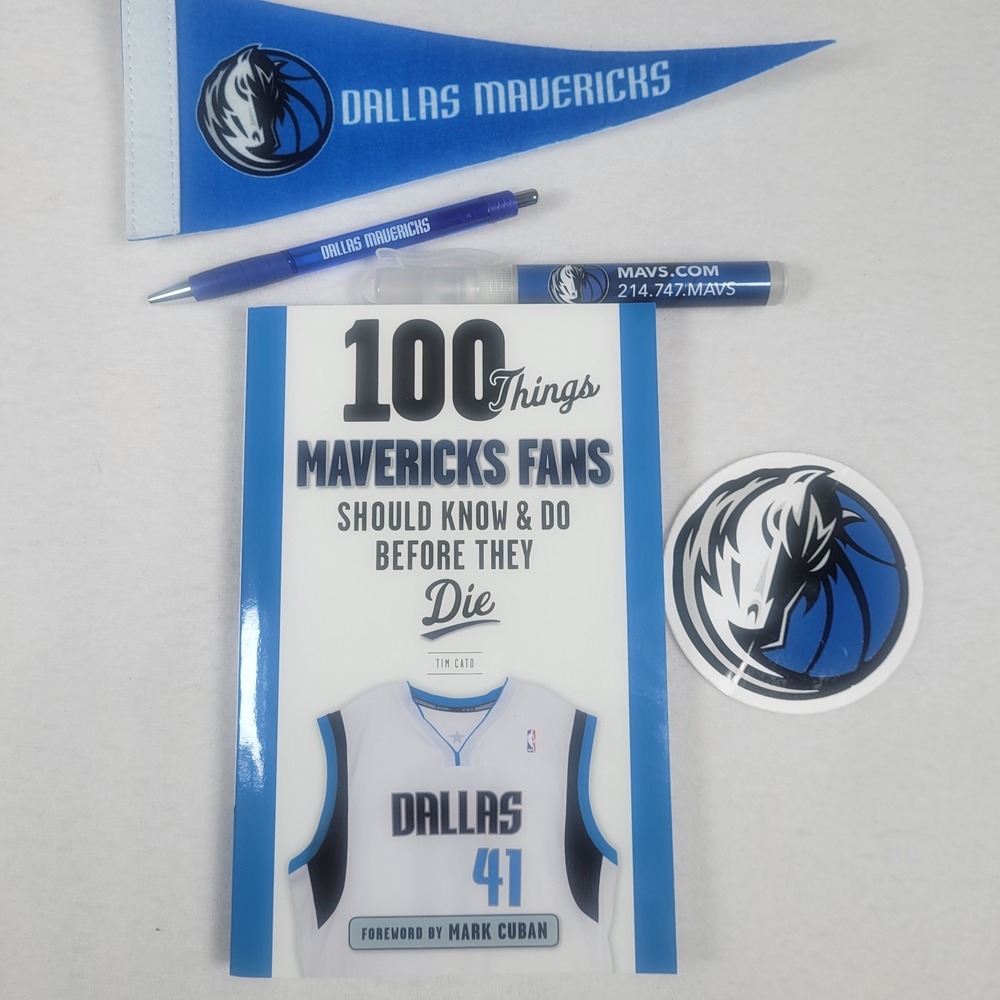Dallas Mavericks Fan Gift Set- Book-100 Things Mavericks Fans, Sticker, Pen, Etc